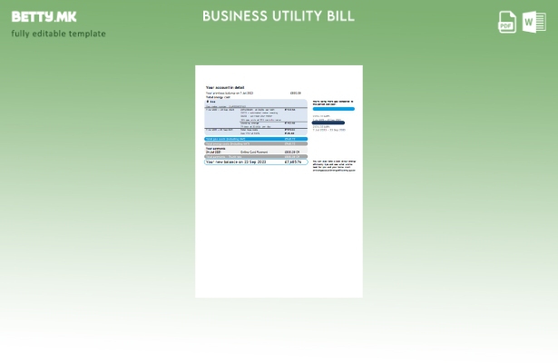 Модерен стил на шаблон страница за деловна сметка за комунални услуги на брита 1